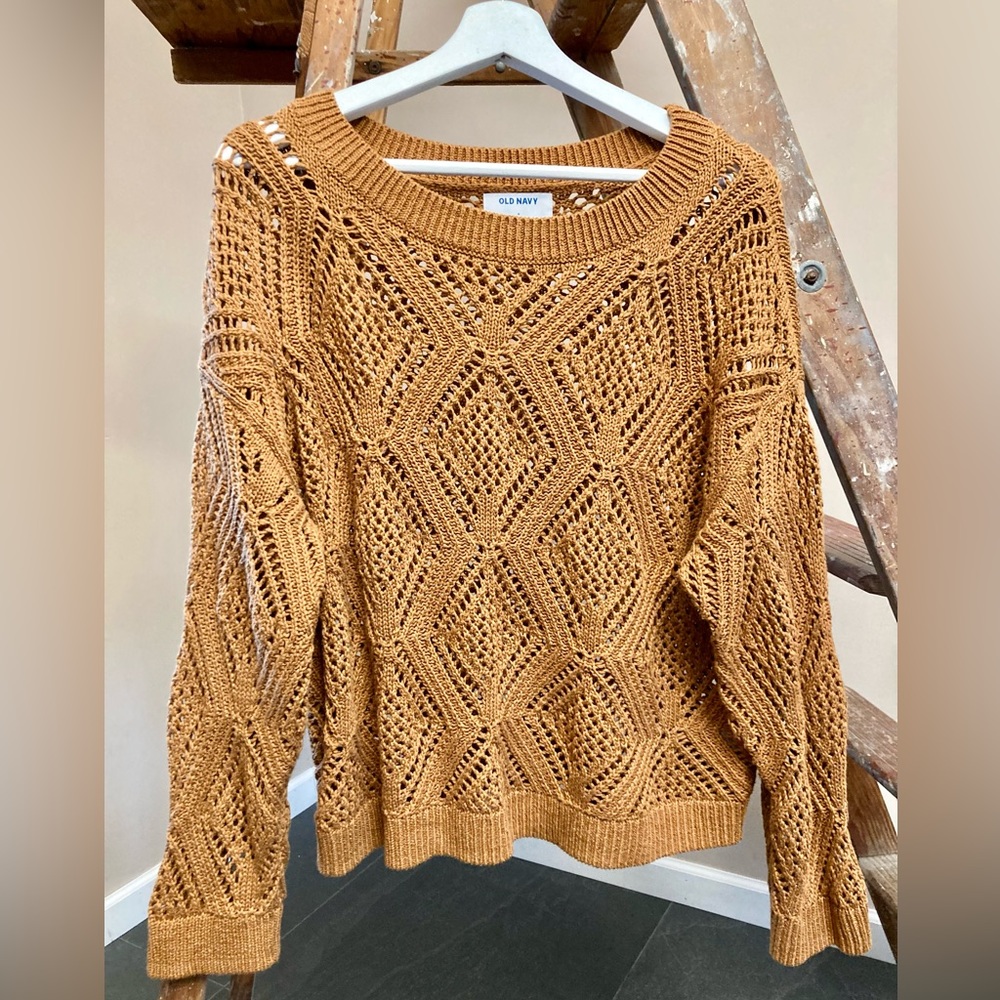 Old Navy - Crochet Sweater - Medium - Rust/Copper - worn twice - great condition